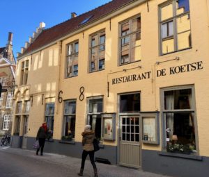 Façade restaurant De Koetse Bruges Belgique