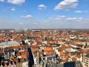 Beffroi de Bruges Belgique - vue panoramique du sommet