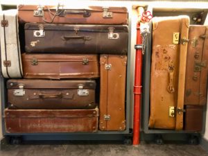 Vieilles valises Train Hostel à Bruxelles Belgique