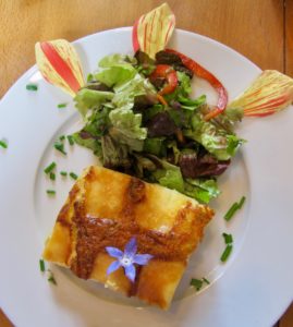 Lasagnes végétariennes - restaurant du Jardin des ifs Gerberoy Oise
