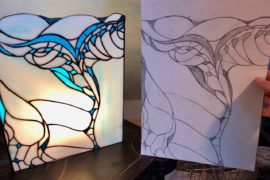 Verronimo fabrication vitrail Tiffany etape dessin