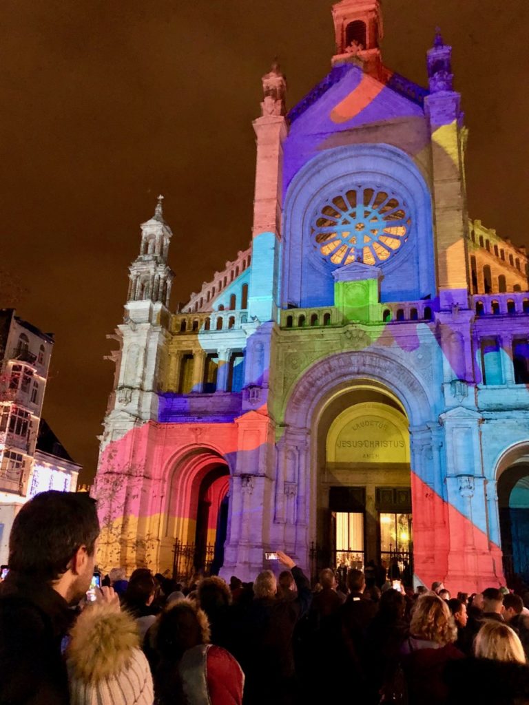 Bruxelles église Sainte-Catherine vidéo mapping