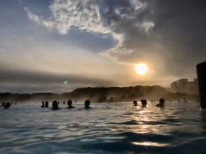 Islande Blue Lagoon coucher soleil