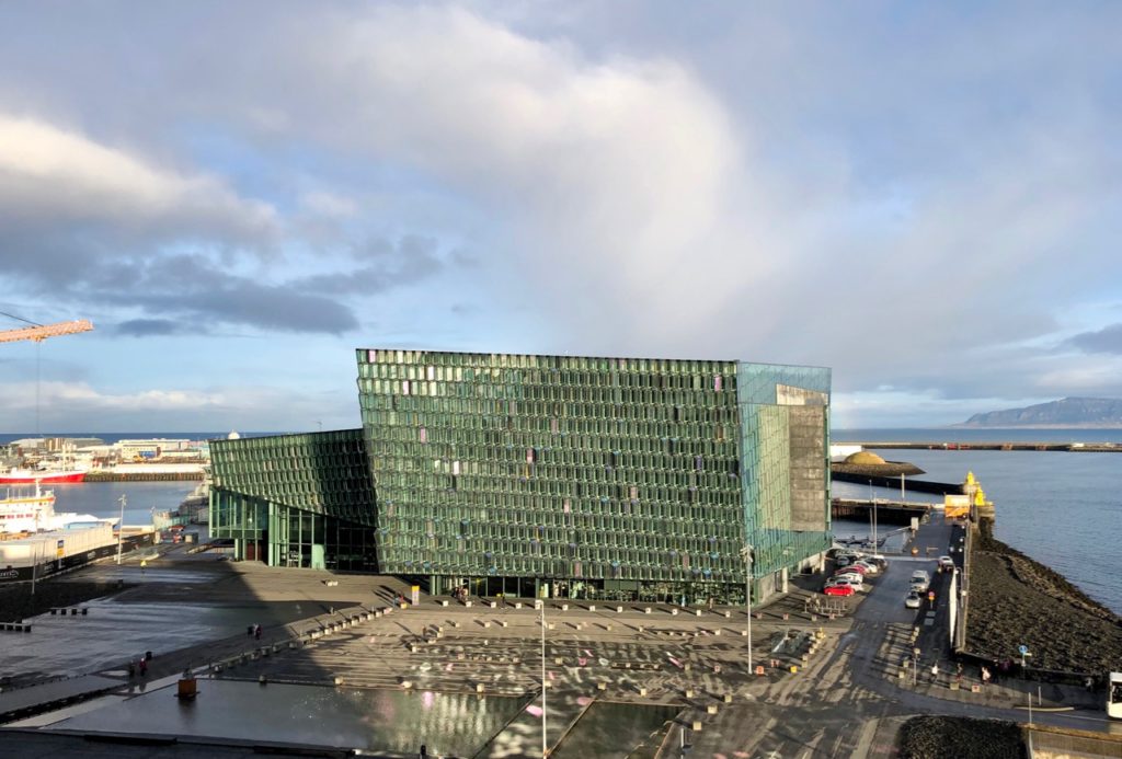 Islande Reykjavik harpa vue de Center hotel Arnarhvoll