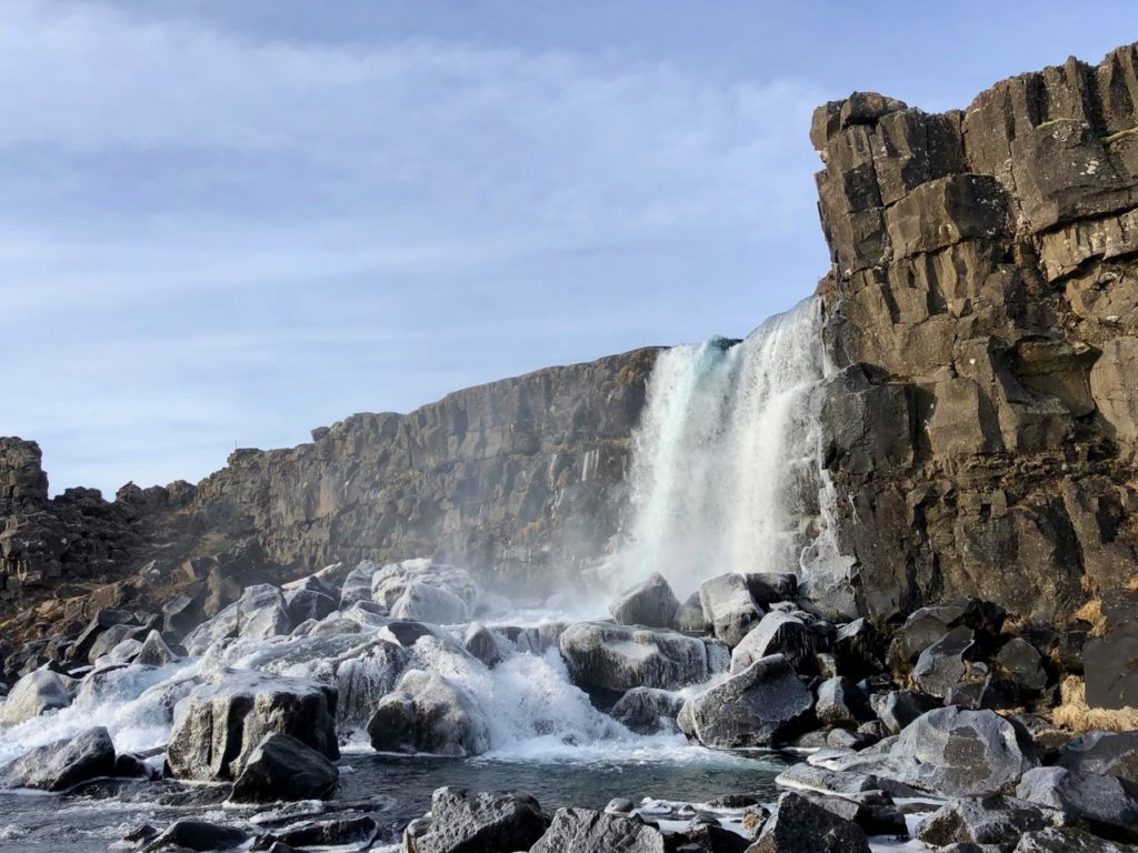 Islande cercle or Pingvellir chute eau