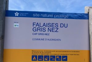 Cap Gris-Nez panneau falaises du Gris-Nez
