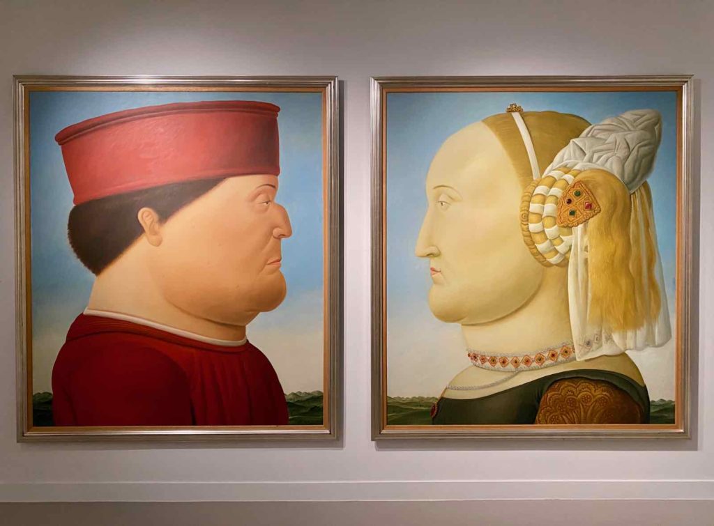 Fernando-Botero-d-apres-Piero-della-Francesca-Double-Portrait-des-ducs-d-Urbino-1998-collection-privee-expo-BAM-Mons