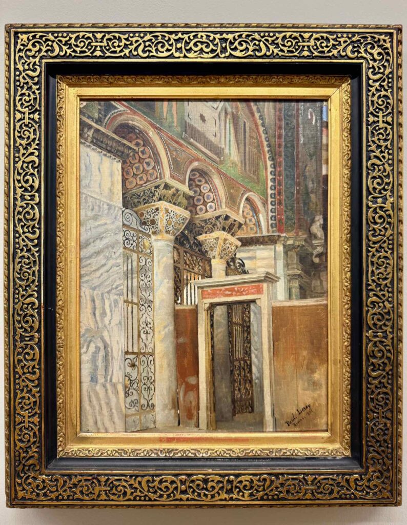 Intérieur de la basilique San Vitale à Ravenne, Paul Leroy, 1882, huile sur toile