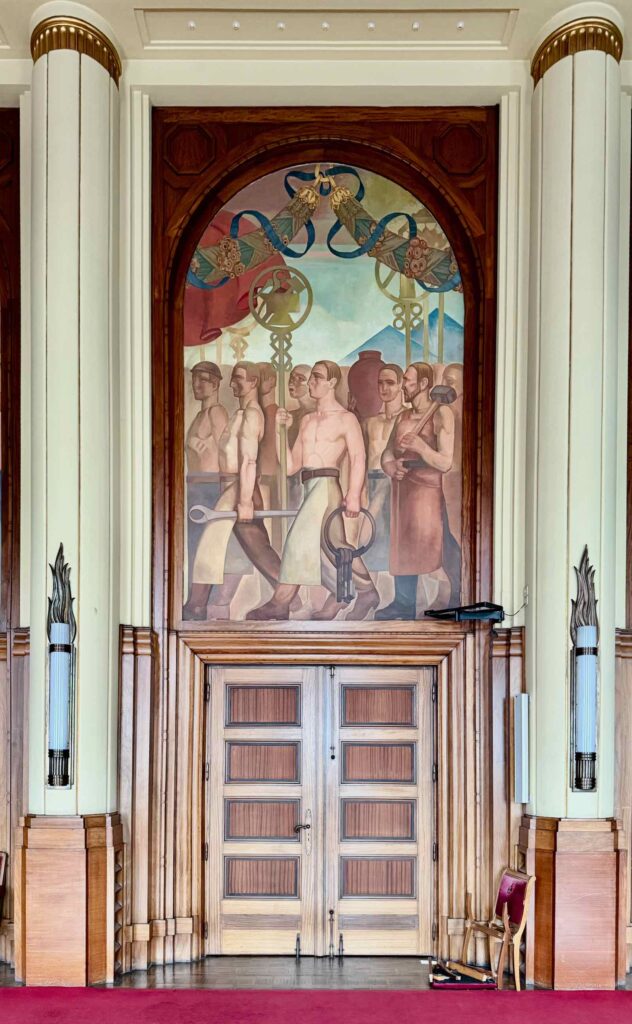 Charleroi-hotel-de-ville-salle-du-conseil-panneau-decoratif-Jos-de-Smedt