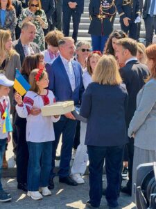 La délégation de Drohobytch a pu rencontrer le Président Macron.
