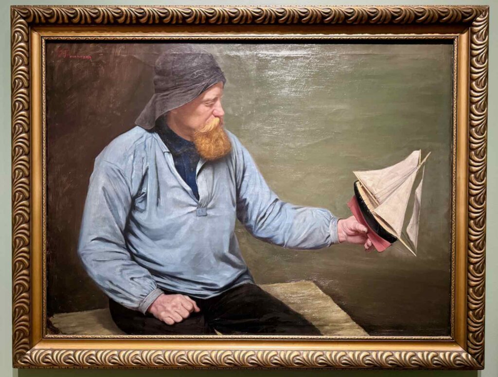 Au Musée national, Contemplant son bateau miniature, Ragnhild Beichmann, 1880