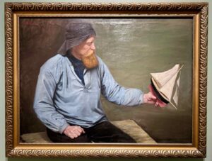 Au Musée national, Contemplant son bateau miniature, Ragnhild Beichmann, 1880