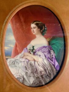 Portrait de l'Imperatrice-Eugénie, 1855, Pauline Laurent, peintre sur porcelaine, d'après Franz Xaver Winterhalter.