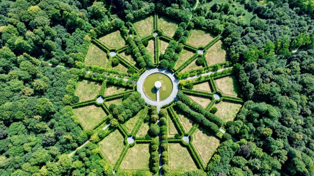 Wallonie-chateau-d-Enghien-pavillon-vue-aérienne