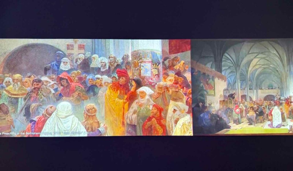 Prague-palais-Savarin-musee-de-la-fondation-Mucha-video-epopee-slave