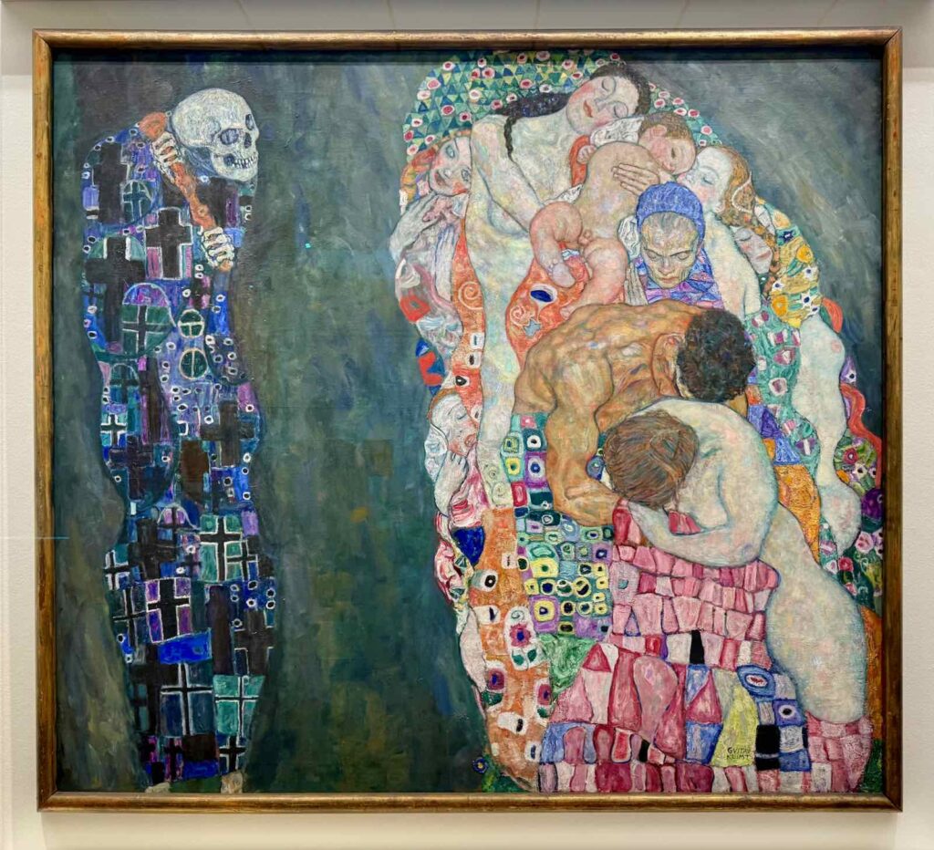 Mort et Vie, Gustav Klimt, 1910:1911, retravaillé en 1912:1913 puis en 1916:1917